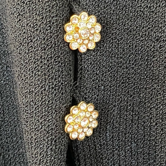 ST. JOHN EVENING Santana Knit Triple Style Rhinestone Button Cardigan Size 12 - Picture 9 of 16